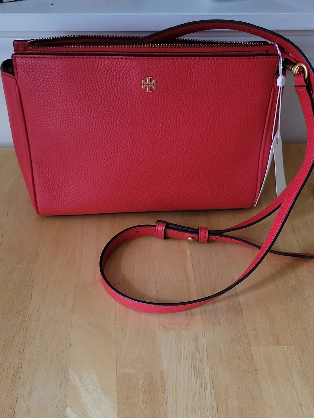 Tory Burch Blake Leather Crossbody Bag in Brilliant Red